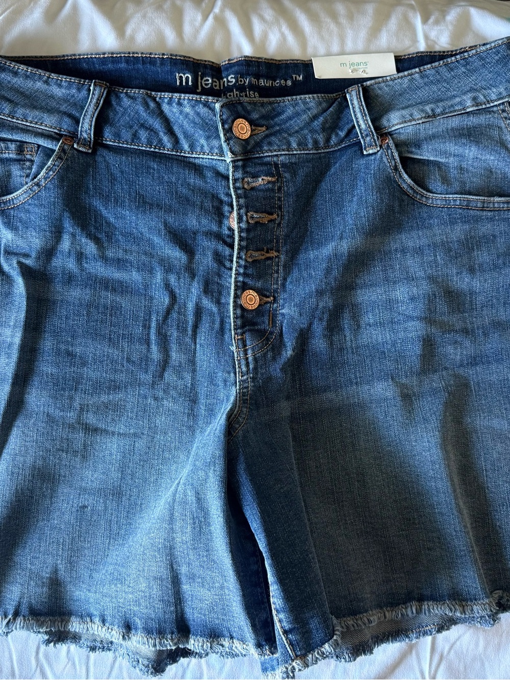 Maurices Blue Denim Jean Shorts with Button Fly